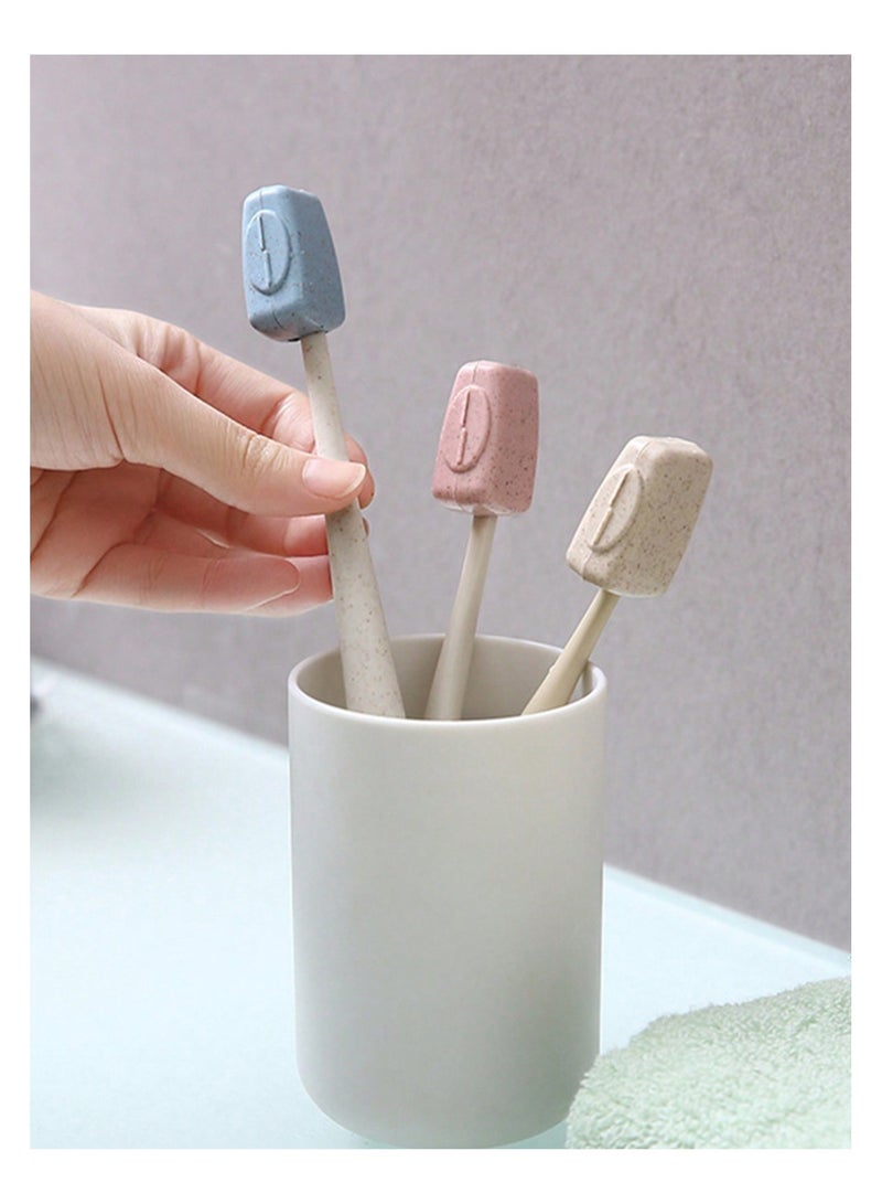 KHAJUL 4 Piece Portable Toothbrush Holder, Portable Toothbrush Holder Includes a Cover for the Brush Head and Body. Essential Travel Accessories for Back to School (Pink/White/Blue/Green) - Image 5