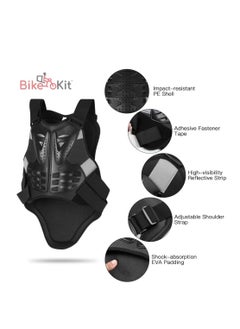 Bike Kit BikeKit Motorcycle Body Armor Vest, Chest Back Spine Protector – Impact Resistant PE Shell, Shock Absorbing EVA Padding, Adjustable Straps Body Protector  - Image 3