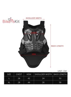 Bike Kit BikeKit Motorcycle Body Armor Vest, Chest Back Spine Protector – Impact Resistant PE Shell, Shock Absorbing EVA Padding, Adjustable Straps Body Protector  - Image 2