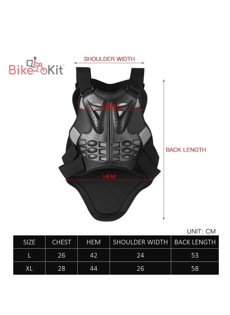 Bike Kit BikeKit Motorcycle Body Armor Vest, Chest Back Spine Protector – Impact Resistant PE Shell, Shock Absorbing EVA Padding, Adjustable Straps Body Protector  - Image 2