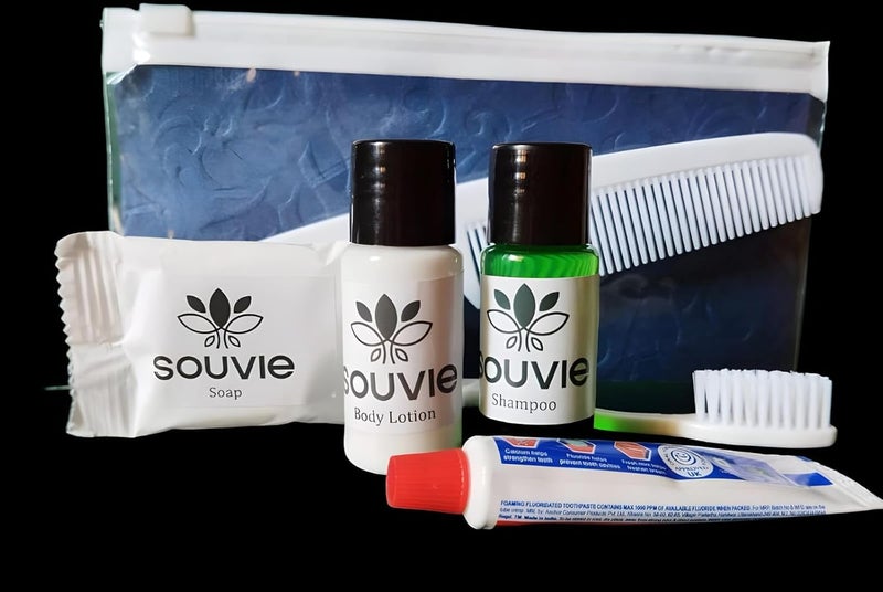 Hotel fresh up toiletries kit Pack of 10 Guest house kit Guest Room Amenities Marriage guest toiletry kit Hotel Accessories Hospital kit Travel Pack Zip pouch For 10 persons - Image 2