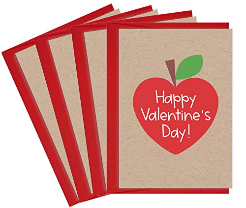 Tiny Expressions Valentines Day Cards for Teachers – 4 Pack Greeting Cards with Matching Envelopes – Perfect for Teachers, Educators, Principals, and School Staff - Image 1