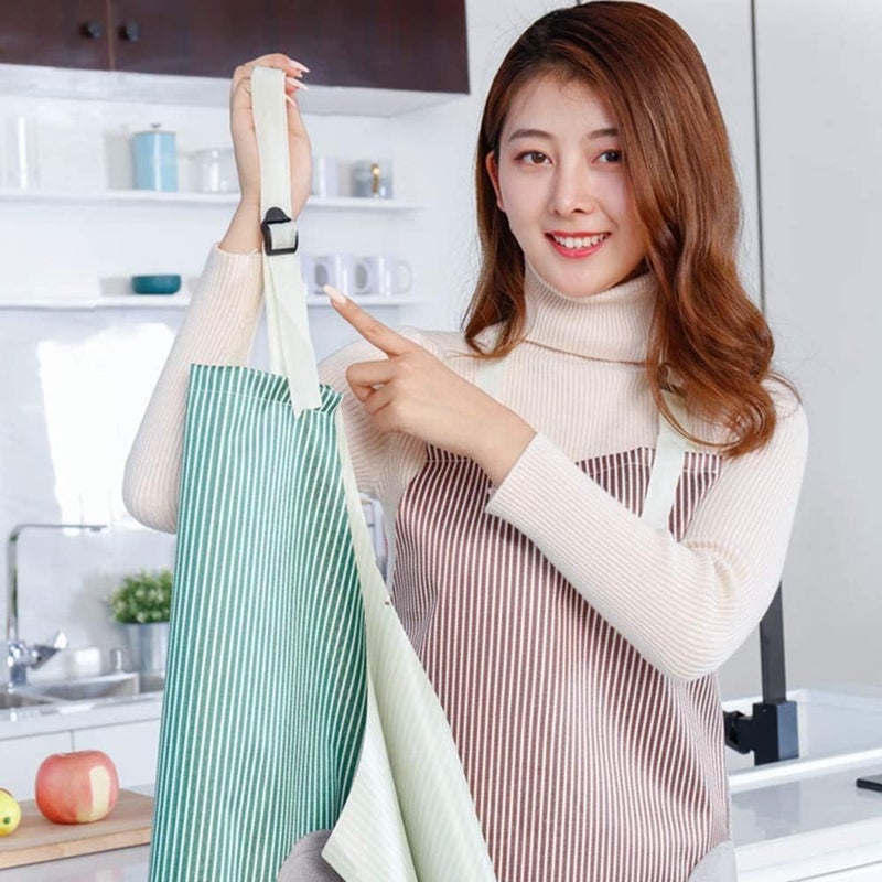 Adjustable apron with pockets - towels on both sides, sewn with durable, water-resistant coral fleece stitching. This cooking apron is suitable for home kitchens, barbecues, restaurants, and even gardens and crafts. - Image 2