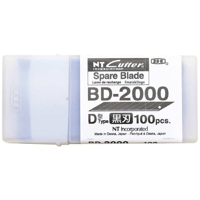 NT CUTTER شفرات دقة قابلة للكسر NT CUTTER 9 مم، شفرات بزاوية 30 درجة، 100 شفرة/عبوة، 1 عبوة، أسود (BD-2000) - Image 4