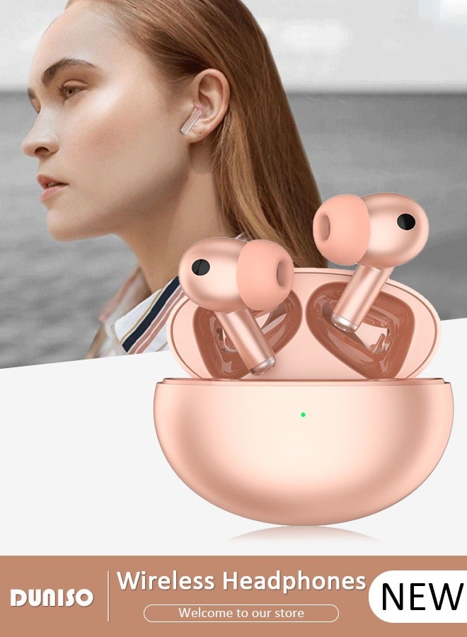 DUNISO Wireless Headphones Earbuds Bluetooth 5.3 with Wireless Charging Case Deep Bass Built-in Mic IPX4 Waterproof Earphones Microphone Stereo Headset for TV Smart Phone Laptop  - Image 1