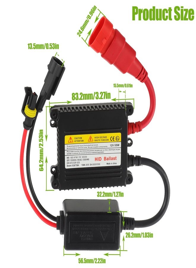 EPLZON DC 12V 55W Ultrathin HID Ballast DC Xenon Lamp Ballast Automotive Headlight Stabilizer Suitable for H1 H3 H4 H7 H11 H13 9005 9006 9007 5202 880(Pack of 2pcs) - Image 2