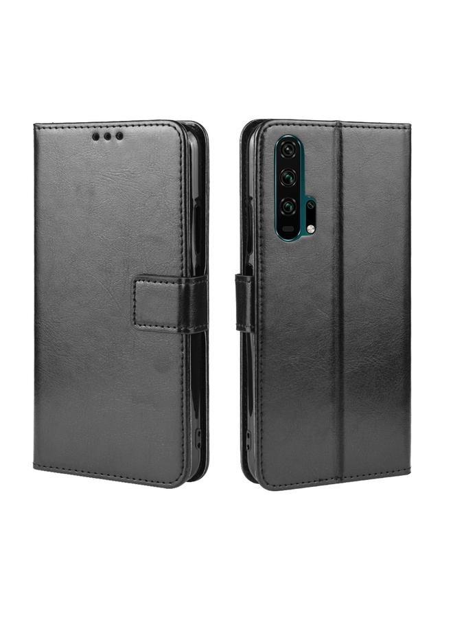 The Bros Retro Crazy Horse Texture Horizontal Flip Leather Case for HUAWEI Honor 20pro , with Holder & Card Slots & Photo Frame