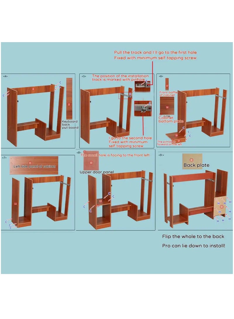 DubaiGallery Large Wooden Computer Desk Office Desk Writing Table Universal Laptop Stand PC Workstation Study Table Home Office Furniture  - Image 4