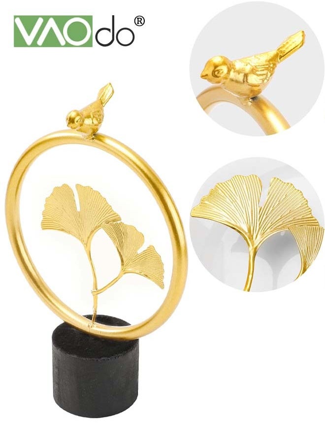 VAOdo Ginkgo Leaf Ornament Light Luxury Creative Desktop Ornament Metal Craftsmanship Suitable For Office Bedroom Living Room  - Image 1