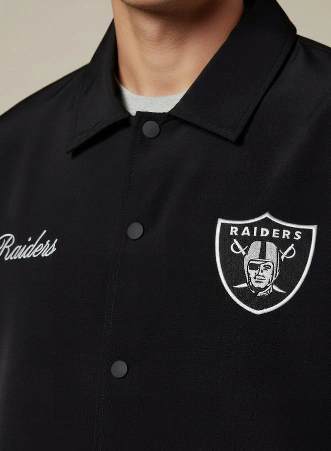 SP Characters  Men Relaxed Fit Raiders Logo Embroidered Coach Jacket for Men | Best Price UAE