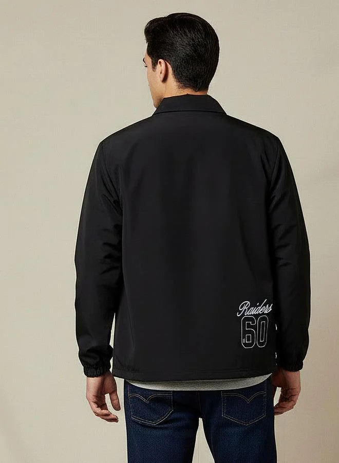 SP Characters  Men Relaxed Fit Raiders Logo Embroidered Coach Jacket for Men | Best Price UAE