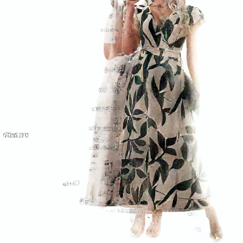Women's V-Neck Ruffle Print Dress Summer Fashion - Image 3