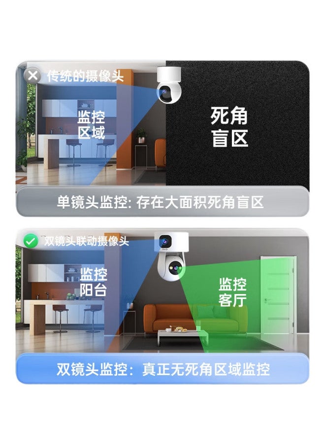 Jooan Dual 10Mp Camera Surveillance System, Wireless Wifi Network, High-Definition Night Vision Monitor, 360-Degree Coverage With Night Vision, Panoramic Ptz, Home Ai Surveillance, Remote Mobile Phone Access - Image 3