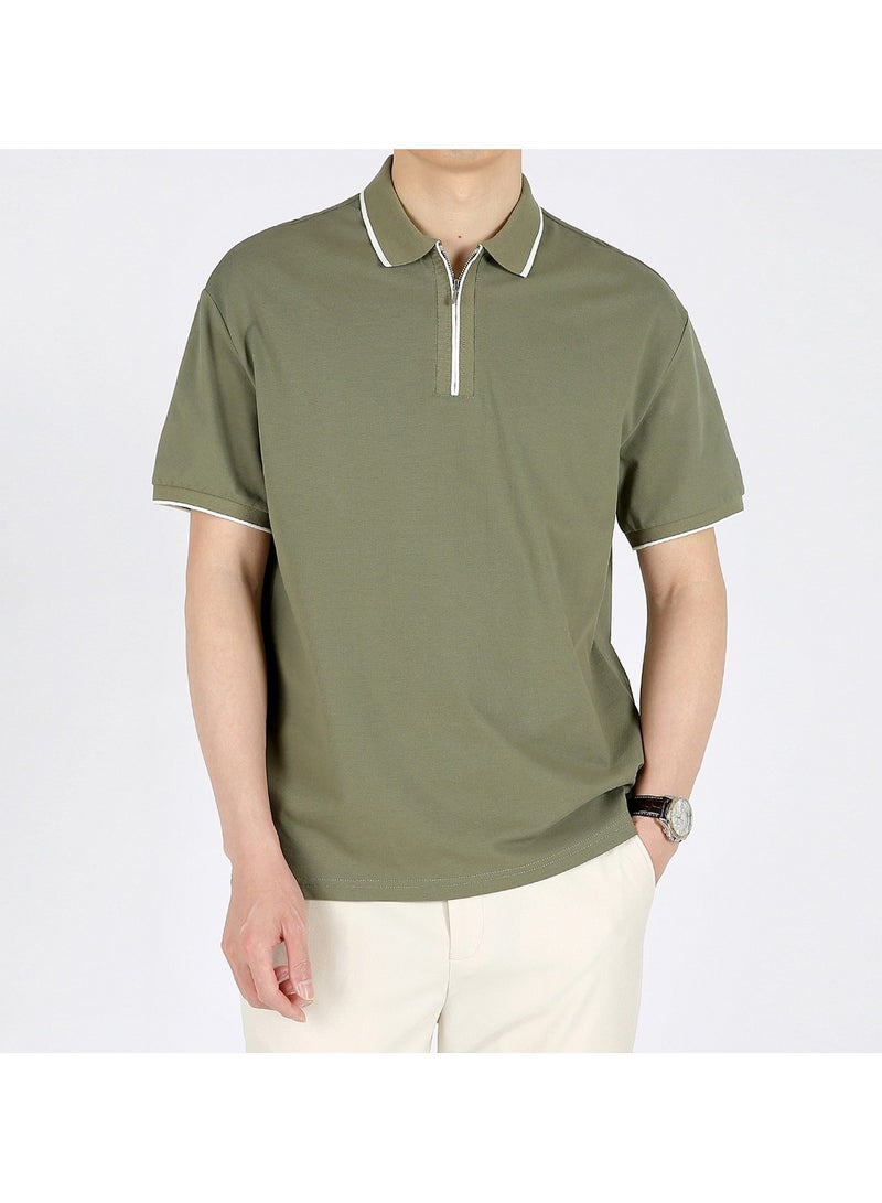 Loquat Squality Trendy Minimalist Loose Collar Men's POLO With Lapel  - Image 1