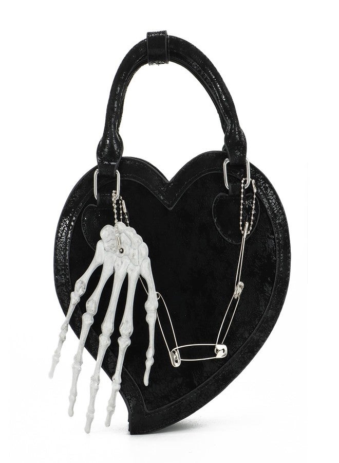 Oweisong Halloween Gothic Purse for Women Cut Heart Shaped Shoulder Bag Devil Handbag Skull Crossbody Bag - Image 1