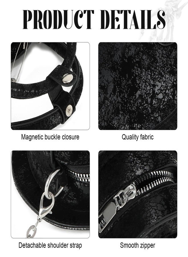 Oweisong Halloween Gothic Purse for Women Cut Heart Shaped Shoulder Bag Devil Handbag Skull Crossbody Bag - Image 5