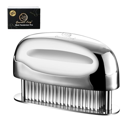Gourmet Easy Meat Tenderizer Tool, Easy to Clean, One Piece Design - No Disassembly Needed, Ultra Sharp Needle Blades 100% Stainless Steel, Heavy-Duty Kitchen Gadgets, Meat Needle, Cooking Gadget for Tenderizing - Image 1