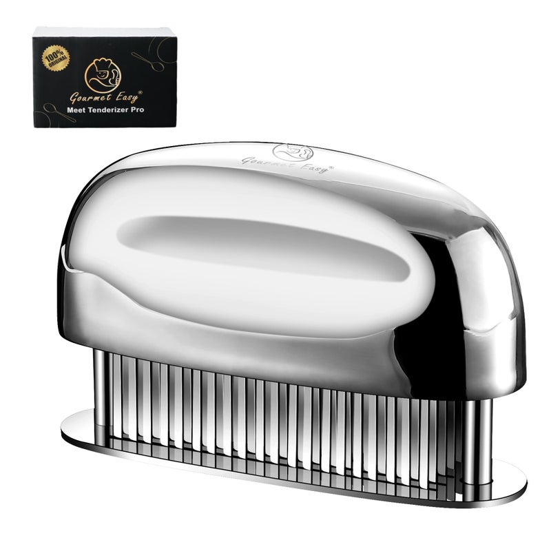 Gourmet Easy Meat Tenderizer Tool, Easy to Clean, One Piece Design - No Disassembly Needed, Ultra Sharp Needle Blades 100% Stainless Steel, Heavy-Duty Kitchen Gadgets, Meat Needle, Cooking Gadget for Tenderizing - Image 4
