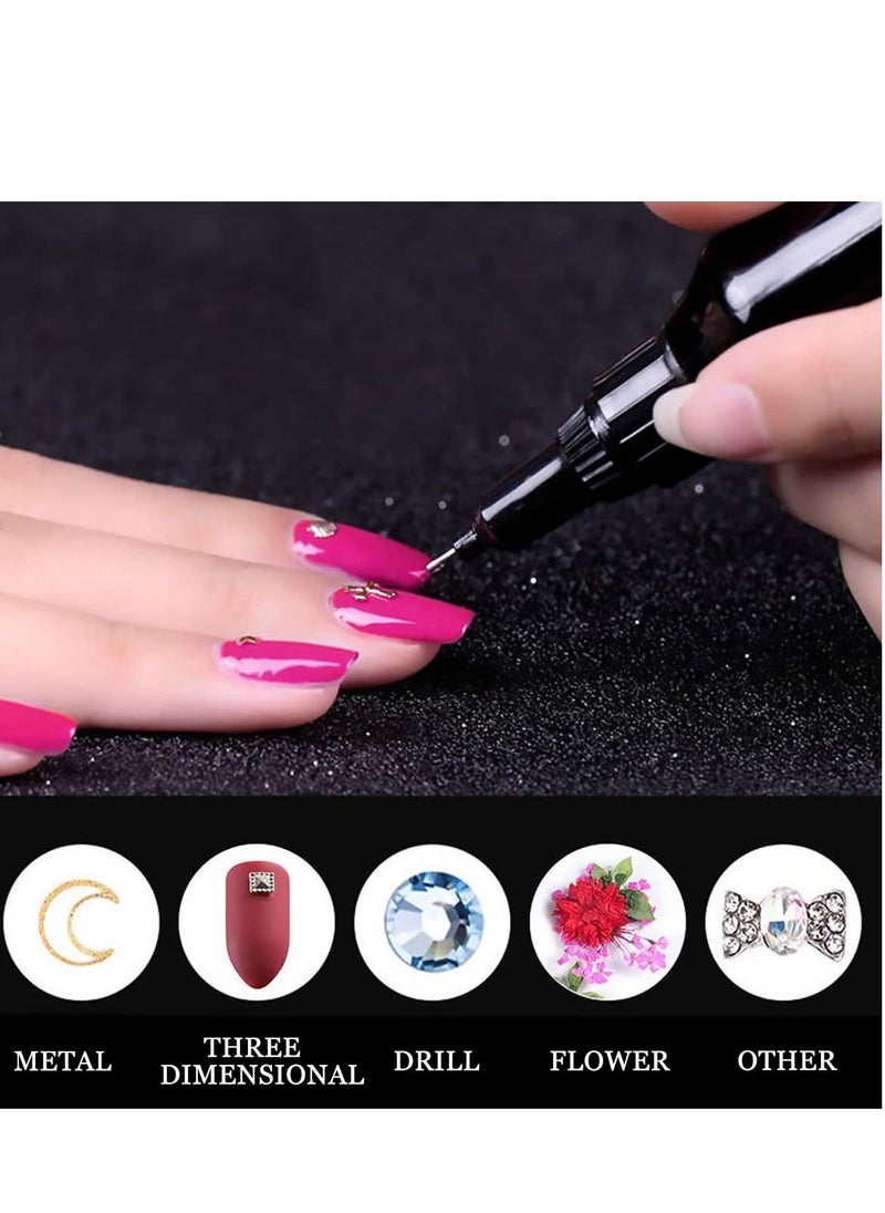 SYOSI Nail Rhinestone Glue, Glue Gel for Nail Gem, LED Light Cure Glue, Jewelry Diamond Manicure Decoration Gel, NO Wipe Nail Glue for Beads Stickers Stones Crystals Diamond Nails DIY Tools with 2 Tweezers  - Image 5