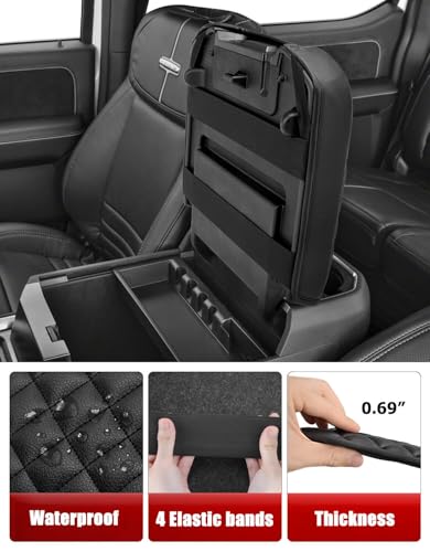 KBH Center Console Armrest Cover for 2023 2024 2025 2026 Ford F250 F350 F450 F550 Super Duty, Vinyl Leather Trim, Arm Rest Lid Cushion Protector, Anti-Scratch, Black (Fits Bucket Seat Console Only) - Image 5