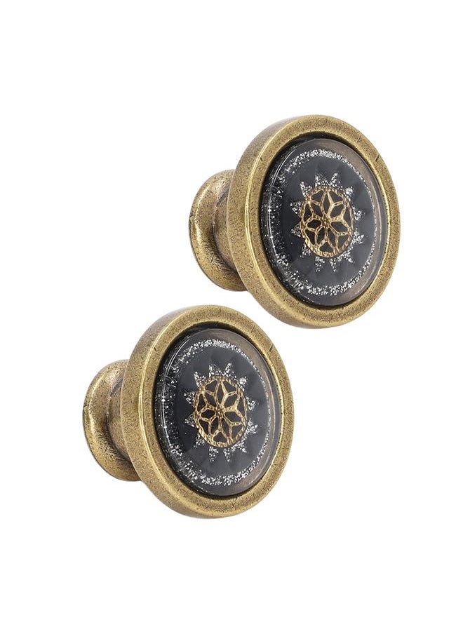 Thoraya 2 Sets Antique Furniture Hardware Handle Knob Zinc Alloy Round Single Hole Cabinet Door Handle Copper Black  - Image 4