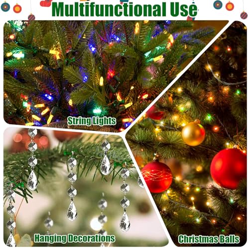 Hysagtek 100 Pcs Christmas Tree Light Clip for String Lights and Ornament, Weatherproof Ornament Hanger on Xmas Trees Indoor Outdoor - Image 5