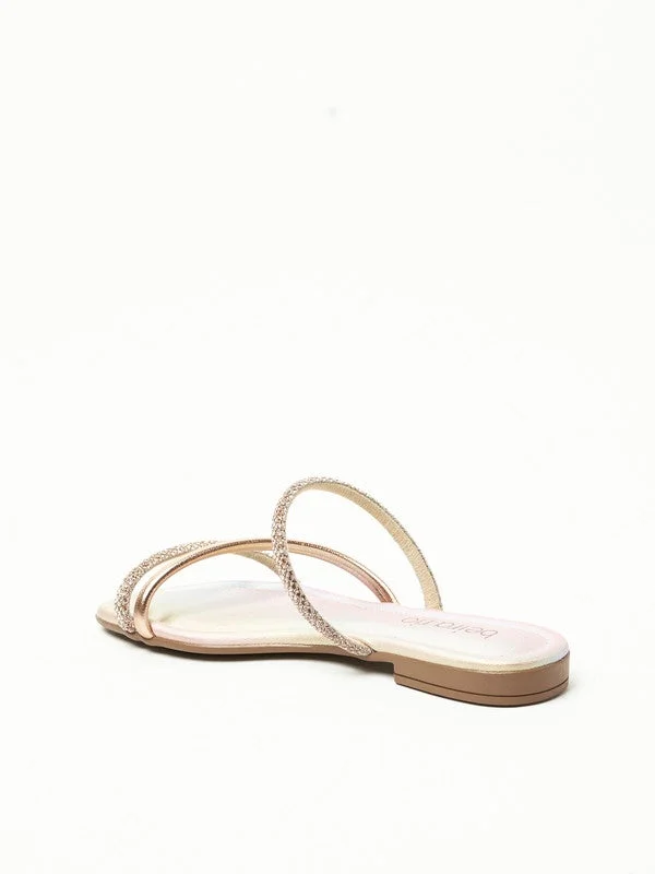 Beira Rio Gold Pink Beira Rio Ladies Flat Sandals Gold Pink | Made In Brazil for Women | Best Price UAE