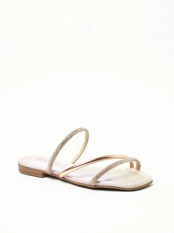 بيرا ريو صنادل بيرا ريو نسائية مسطحة ذهبي وردي | صنع في البرازيل