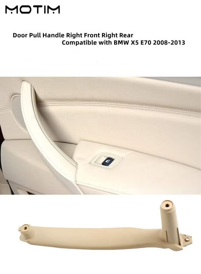 موتيم طقم استبدال مقبض سحب مقبض باب السيارة لباب السيارة BMW X5 E70 2008-2013/ BMW X6 E71 2008-2014، مقبض الباب الداخلي للراكب الأمامي الأيمن/الخلفي الأيمن غير متضمن غطاء جلدي غير متضمن - Image 1