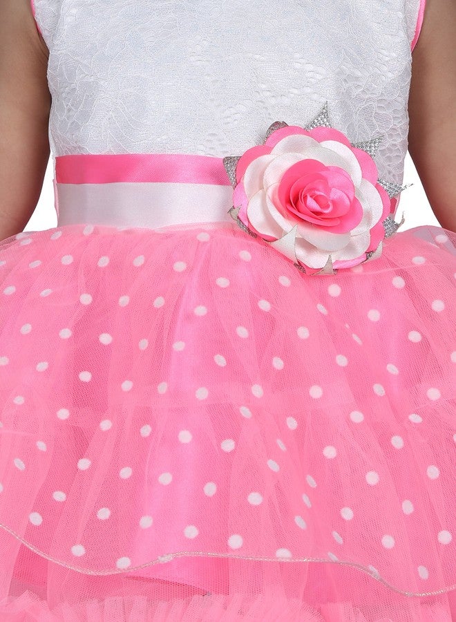 First Kids Step Rich Doll Girl's Designer Frock (Pink, 2-3 Years) - Image 4