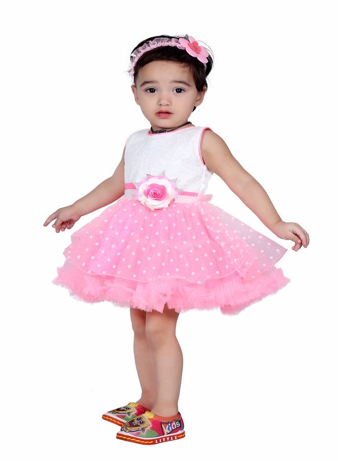First Kids Step Rich Doll Girl's Designer Frock (Pink, 2-3 Years) - Image 2
