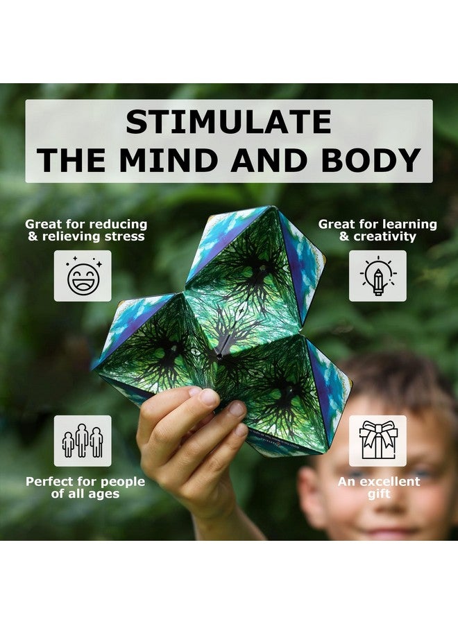 SHASHIBO Shape Shifting Box - STEM Magnetic Fidget Cube That Transforms Into Over 70 Shapes, Download Fun in Motion Toys Mobile App (Mystic Ocean) - Image 3