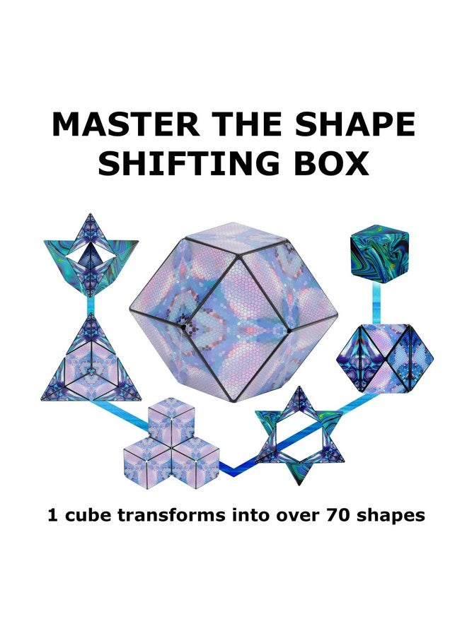 SHASHIBO Shape Shifting Box - STEM Magnetic Fidget Cube That Transforms Into Over 70 Shapes, Download Fun in Motion Toys Mobile App (Mystic Ocean) - Image 4