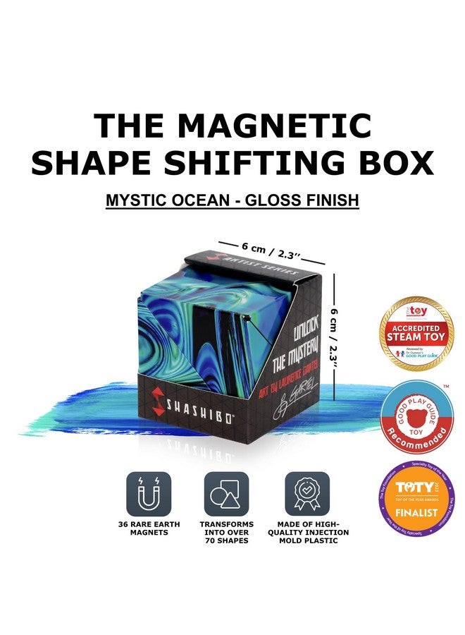 SHASHIBO Shape Shifting Box - STEM Magnetic Fidget Cube That Transforms Into Over 70 Shapes, Download Fun in Motion Toys Mobile App (Mystic Ocean) - Image 2