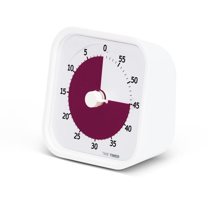 Time Timer Home MOD  60 Minute Kids Visual Timer Home Edition  For Homeschool Supplies Study Tool, Timer for Kids Desk, Office Desk and Meetings with Silent Operation (Cotton Ball White) - Image 1