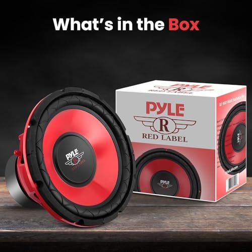 Pyle Car Vehicle Subwoofer Audio Speaker - 10 Inch Red Electro-Plated Cone, Red Plastic Basket, 1.5” Kapton Voice Coil, 4 Ohm Impedance, 600 Watt Power, for Vehicle Stereo Sound System - Pyle PLW10RD - Image 4