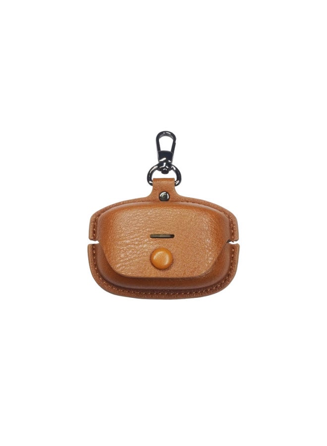 Applicable SONY-XM4 Bluetooth Wireless Headset Protective Cover Leather Pattern Pu Protective Cover Solid Color Shell-Color:Light Brown-Model:For SonyWf-1000xm4  - Image 1