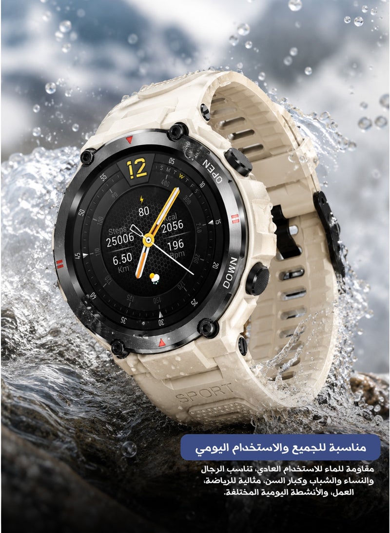 AOLON G3 Multifunctional Smart Watch – Weather & Voice Information Push – 3‑Proof Metal Body – 1.32‑Inch Large Round TFT Screen 360×360 – Bluetooth Call & Music – Health Monitoring – Waterproof – Touch & Button Operation – Silicone Strap – USB Charging – for Men, Women, Teenagers & Elderly - Image 1