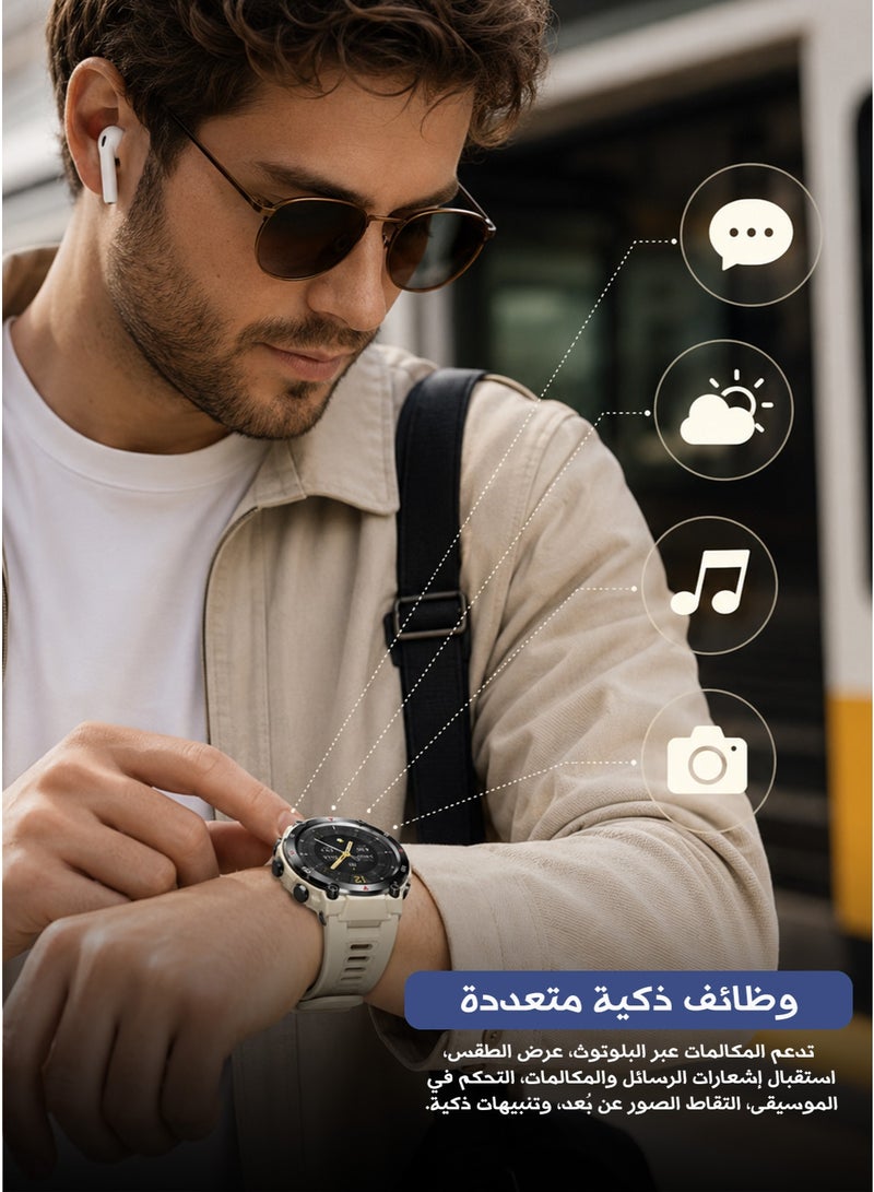 AOLON G3 Multifunctional Smart Watch – Weather & Voice Information Push – 3‑Proof Metal Body – 1.32‑Inch Large Round TFT Screen 360×360 – Bluetooth Call & Music – Health Monitoring – Waterproof – Touch & Button Operation – Silicone Strap – USB Charging – for Men, Women, Teenagers & Elderly - Image 3