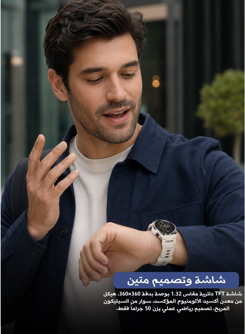 AOLON G3 Multifunctional Smart Watch – Weather & Voice Information Push – 3‑Proof Metal Body – 1.32‑Inch Large Round TFT Screen 360×360 – Bluetooth Call & Music – Health Monitoring – Waterproof – Touch & Button Operation – Silicone Strap – USB Charging – for Men, Women, Teenagers & Elderly - Image 5