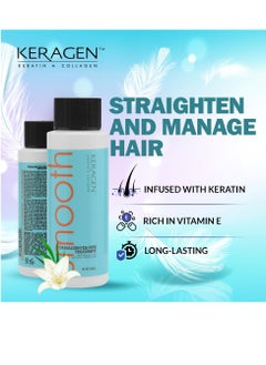 KERAGEN Keragen - Brazilian Keratin Smoothing Treatment, Blowout Straightening System for Dry and Damaged Hair, Formaldehyde Free, 2 Oz - Eliminate Curls and Frizz, Fine to Medium Hair  - Image 4