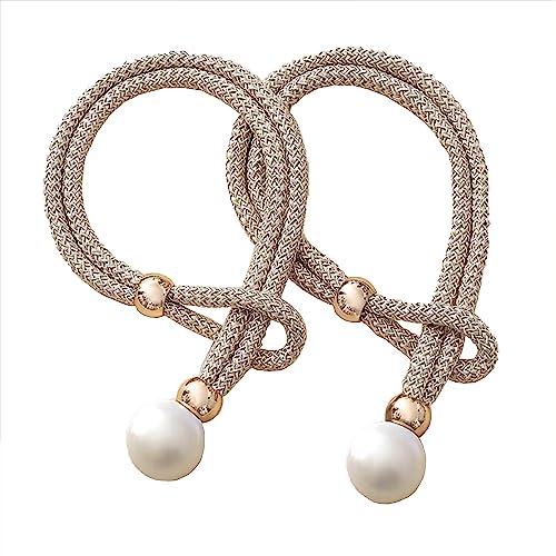 Home-Cloud HomeCloud Adjustable Length Braided Rope Curtain Tiebacks – 1 Pair (2 Pieces), Indoor Decorative Hanging Ball Design - Image 2