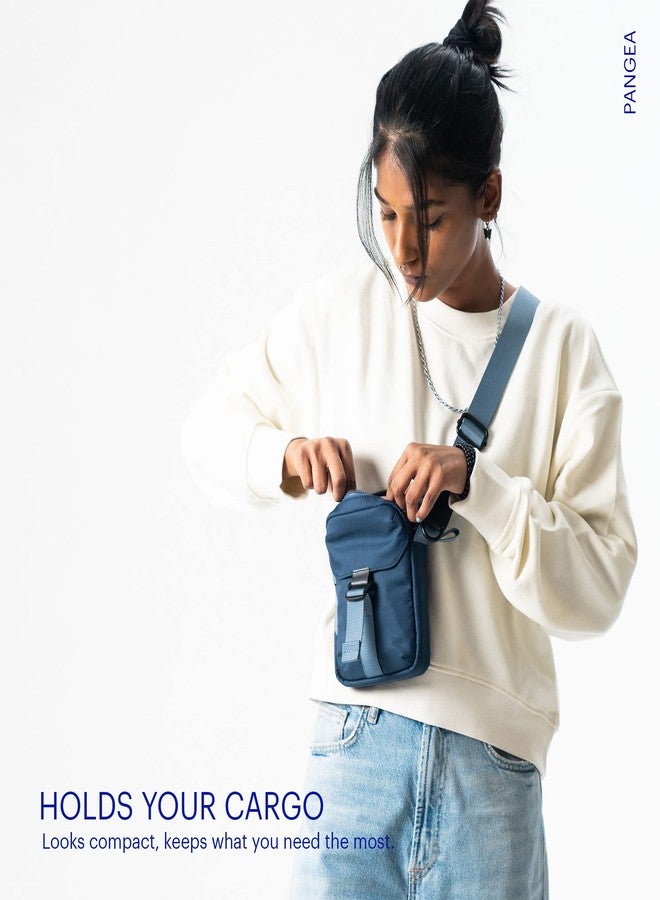 DailyObjects PET Deep Sea Cobble Sling Crossbody Bag for Men & Women I 100% Recycled from Used Plastic Bottles I Stylish, Durable, Travel Friendly Handbag with MultiIutility | Handcrafted In India - Image 4