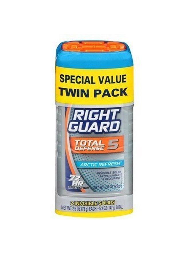 Right Guard Xtreme Defense 5, Arctic Refresh Antiperspirant Solid, 2.6 Ounces each, Twin Pack