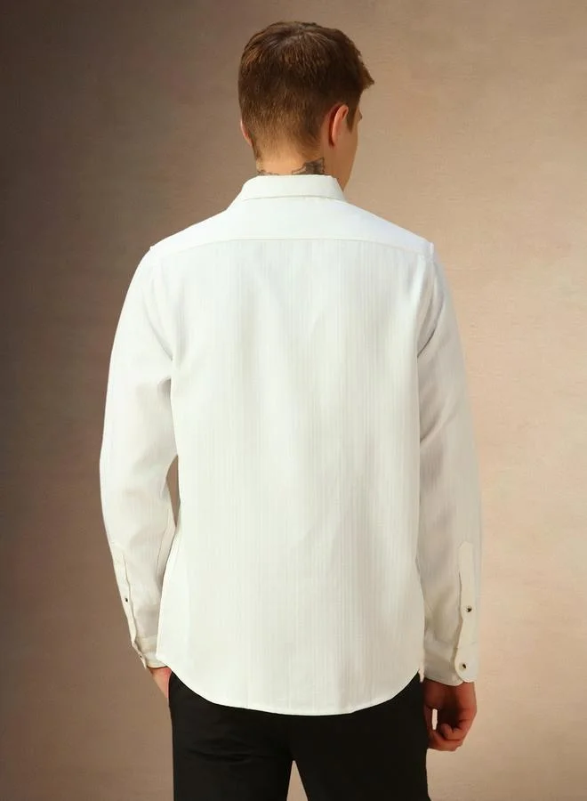 Dennis Lingo Dennis Lingo Solid Spread Collar Regular Fit Shirt