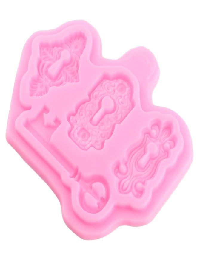 Mujiang Keyhole Silicone Molds Vintage Key Cake Fondant Mold Alice Wonderland Hat Poker Clock Playing Fondant Mold For Cake Decoration Sugar Cupcake Topper Chocolate Gum Paste Polymer Clay Set Of 4 - Image 5