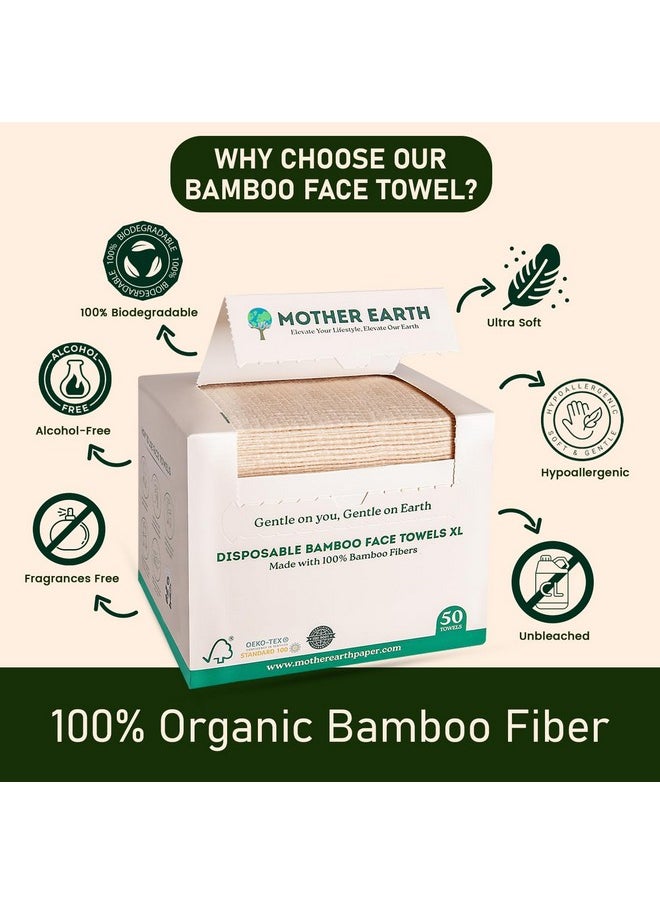 Mother Earth MOTHER EARTH Bamboo Face Towels XL - Hypoallergenic and Disposable Face Wipes | Dry Makeup Removers | Made from Bamboo Viscose | Extra Soft for Sensitive Skin | 200 Towels  - Image 5