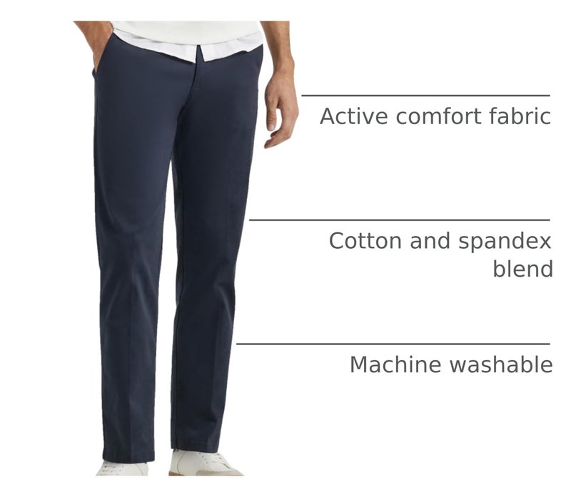 Lee Men's Extreme Motion Flat Front Regular Straight Pant Navy 32W x 32L - Image 4