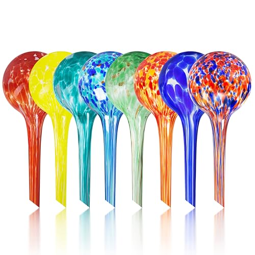 Mission Gallery Plant Watering Globes Set of 8 - Small Self Watering Globes for Indoor & Outdoor Plants - Multicolored, Automatic, Glass Watering Bulbs for Daily Use, Plant Watering Devices - Image 1