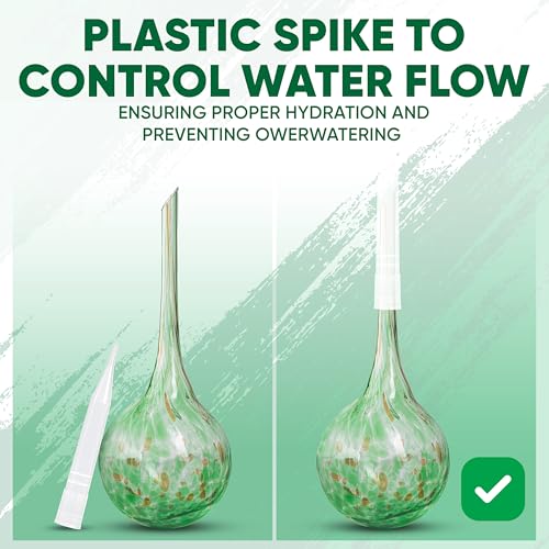 Mission Gallery Plant Watering Globes Set of 8 - Small Self Watering Globes for Indoor & Outdoor Plants - Multicolored, Automatic, Glass Watering Bulbs for Daily Use, Plant Watering Devices - Image 5